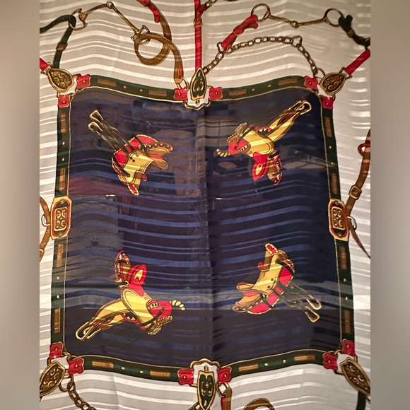 Hermes Equestrian Sheer Silk Vintage Scarf - Picture 3 of 8